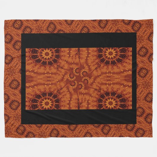 Schwarze und goldene Wildblumen 22 Fleecedecke (Vorderseite (Horizontal))