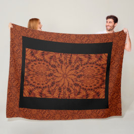 Schwarze und goldene Wildblumen 23 Fleecedecke