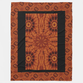 Schwarze und goldene Wildblumen 24 Fleecedecke