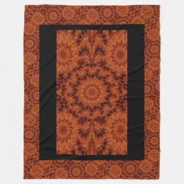 Schwarze und goldene Wildblumen 25 Fleecedecke