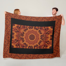 Schwarze und goldene Wildblumen 27 Fleecedecke