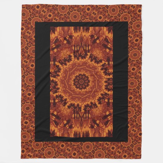 Schwarze und goldene Wildblumen 27 Fleecedecke (Vorderseite)