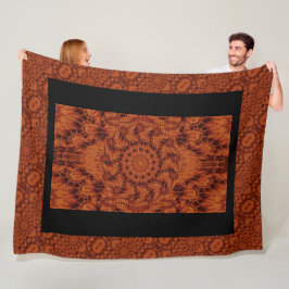 Schwarze und goldene Wildblumen 28 Fleecedecke