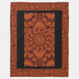 Schwarze und goldene Wildblumen 28 Fleecedecke