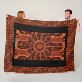 Schwarze und goldene Wildblumen 30 Fleecedecke