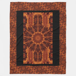 Schwarze und goldene Wildblumen 30 Fleecedecke