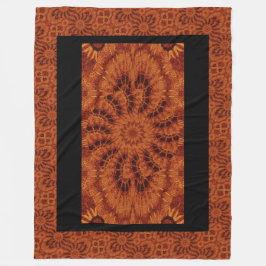 Schwarze und goldene Wildblumen 4 Fleecedecke