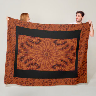 Schwarze und goldene Wildblumen 6 Fleecedecke
