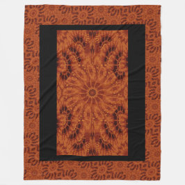 Schwarze und goldene Wildblumen 6 Fleecedecke