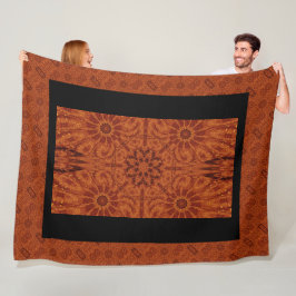 Schwarze und goldene Wildblumen 7 Fleecedecke