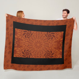 Schwarze und goldene Wildblumen 9 Fleecedecke