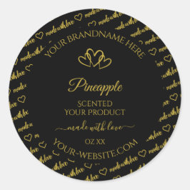 Schwarze und goldene Word-Cloud-Produktkennzeichnu Runder Aufkleber