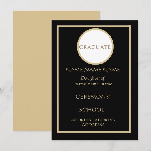 SCHWARZE UND GOLDFLACHKARTENEINLAGE— W/ODER W/O-EN (Vorne/Hinten)