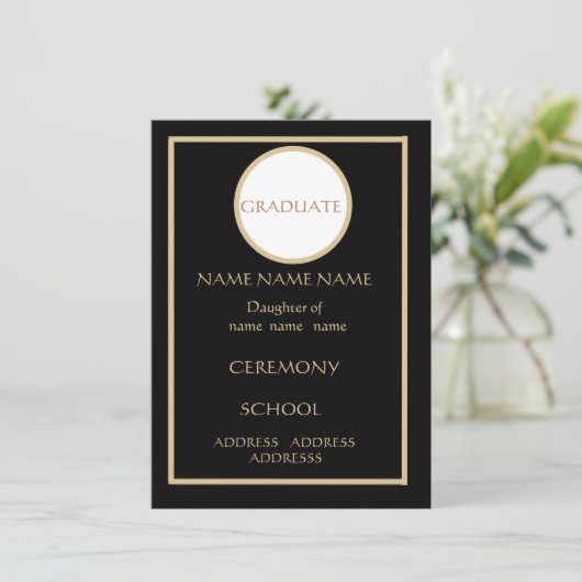 SCHWARZE UND GOLDFLACHKARTENEINLAGE— W/ODER W/O-EN (Stehend Vorderseite)