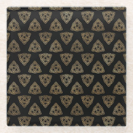 SCHWARZE UND GOLDKÖRPER KNOTEN UND KREUZEN GLASUNTERSETZER