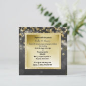 SCHWARZE UND GOLDROYAL BUBBLES WEDING INVITE NEW EINLADUNG (Stehend Vorderseite)
