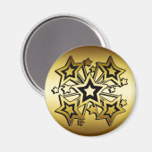 SCHWARZE UND GOLDSTERNE MAGNET (Vorderseite/Rückseite)