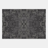 Schwarze und graue abstrakte Grafik-Design Geschenkpapier Set (Vorderseite)