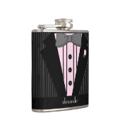 Schwarze und graue Button-Streifen Flachmann (Rechts)