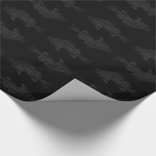 Schwarze und graue Geist-Fische Geschenkpapier (Ecke)