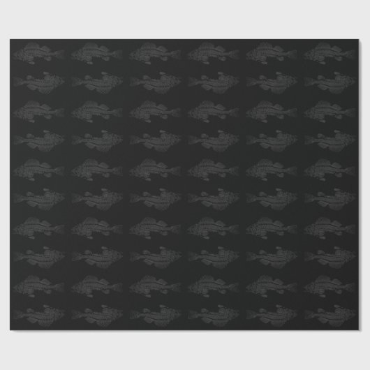 Schwarze und graue Geist-Fische Geschenkpapier (Flach)