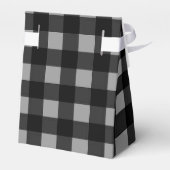 Schwarze und graue Gingham-Dusch-Dankeschön-Verpac Geschenkschachtel (Rückseite)