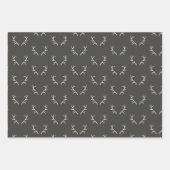Schwarze und graue Hirschköpfe und Geweihe Geschenkpapier Set (Vorderseite 3)