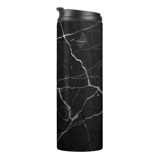 Schwarze und graue Imitate - Marmorstruktur Thermosbecher (Nach rechts gedreht)