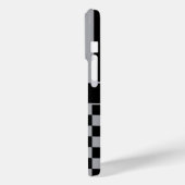 Schwarze und graue karierte gestreifte Personalisi Case-Mate iPhone Hülle (Rückseite / Links)