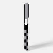 Schwarze und graue karierte gestreifte Personalisi Case-Mate iPhone Hülle (Rückseite / Rechts)
