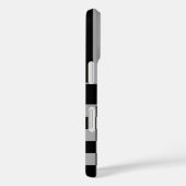 Schwarze und graue karierte gestreifte Personalisi Case-Mate iPhone Hülle (Rückseite / Rechts)