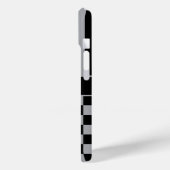 Schwarze und graue karierte gestreifte Personalisi Case-Mate iPhone Hülle (Rückseite / Links)