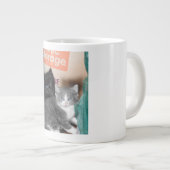 Schwarze und graue Kätzchen-Schale 2016 Jumbo-Tasse (Vorderseite Rechts)