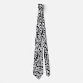 Schwarze und graue moderne Blumendruck-Krawatte Krawatte (Vorderseite)