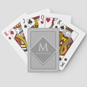 Schwarze und graue moderne geometrische wellenförm spielkarten