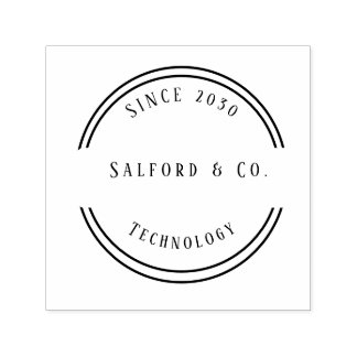 Schwarze und graue moderne Technologie-Stempel aus Permastempel