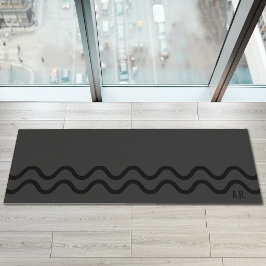 Schwarze und graue moderne Wellenlinien mit Initia Yogamatte
