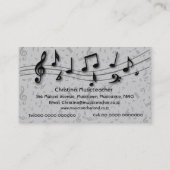 Schwarze und graue musikalische visitenkarte (Rückseite)