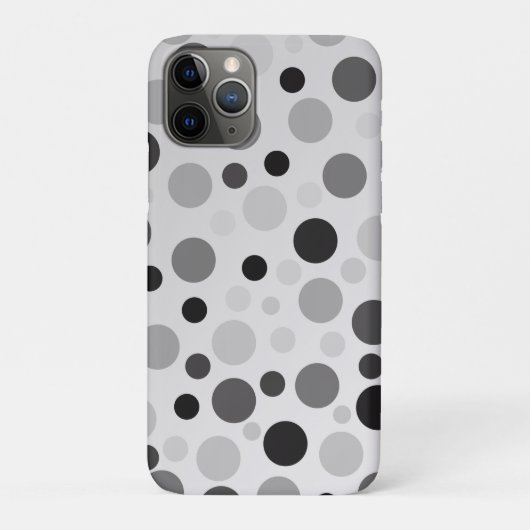 schwarze und graue Polka-Punkte, Case-Mate iPhone Hülle (Rückseite)