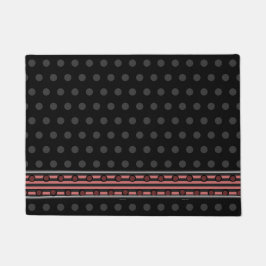 Schwarze und graue Polka-Punkte Fußmatte