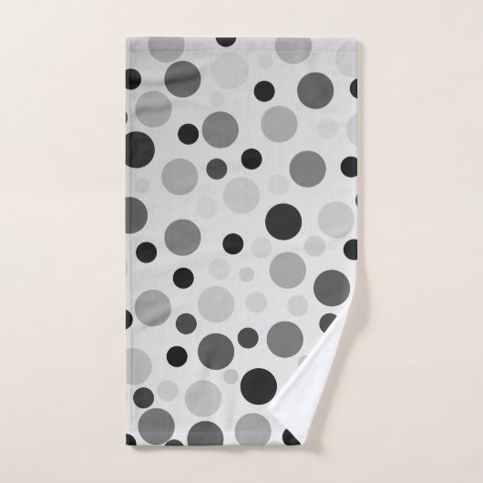 schwarze und graue Polka-Punkte, Handtuch (Handtuch)