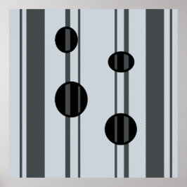 Schwarze und graue Punkte und Linien Poster