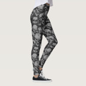 Schwarze und graue Schädel-Leggings Leggings (Rechts)