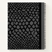 SCHWARZE UND GRAUE SERPENTINELEGANZ-KÖRPERDRUCK NOTIZBLOCK (Rückseite)