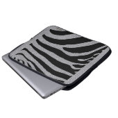 Schwarze und graue Streifen Laptopschutzhülle (Vorne Knopf)