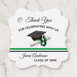 Schwarze und grüne Cap & Tassel | ABSCHLUSS Geschenkanhänger