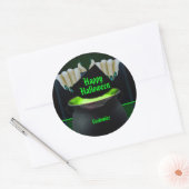 Schwarze und grüne Hexen Runder Aufkleber (Umschlag)