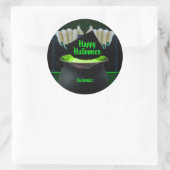 Schwarze und grüne Hexen Runder Aufkleber (Tasche)