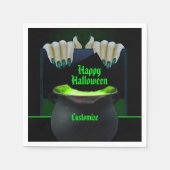 Schwarze und grüne Hexen Serviette (Vorderseite)