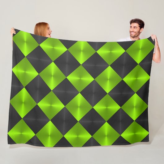 Schwarze und grüne Metallic-Aussichtsplattformen Fleecedecke (Beispiel)